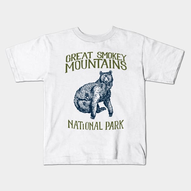 Great Smokey Mountains National Park: Falling Black Bear Kids T-Shirt by calebfaires